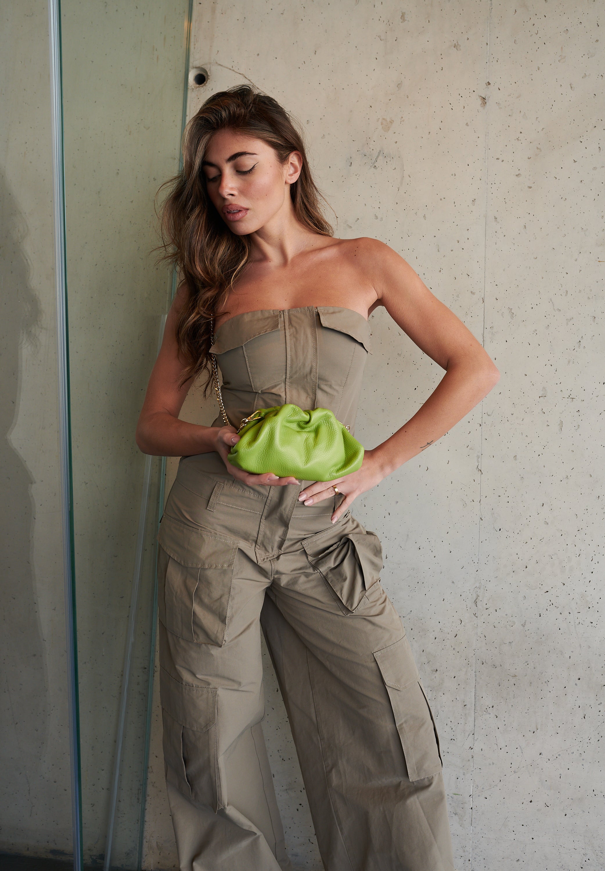 Borsa a mano da donna in vera pelle con tracolla regolabile mod. SOFY