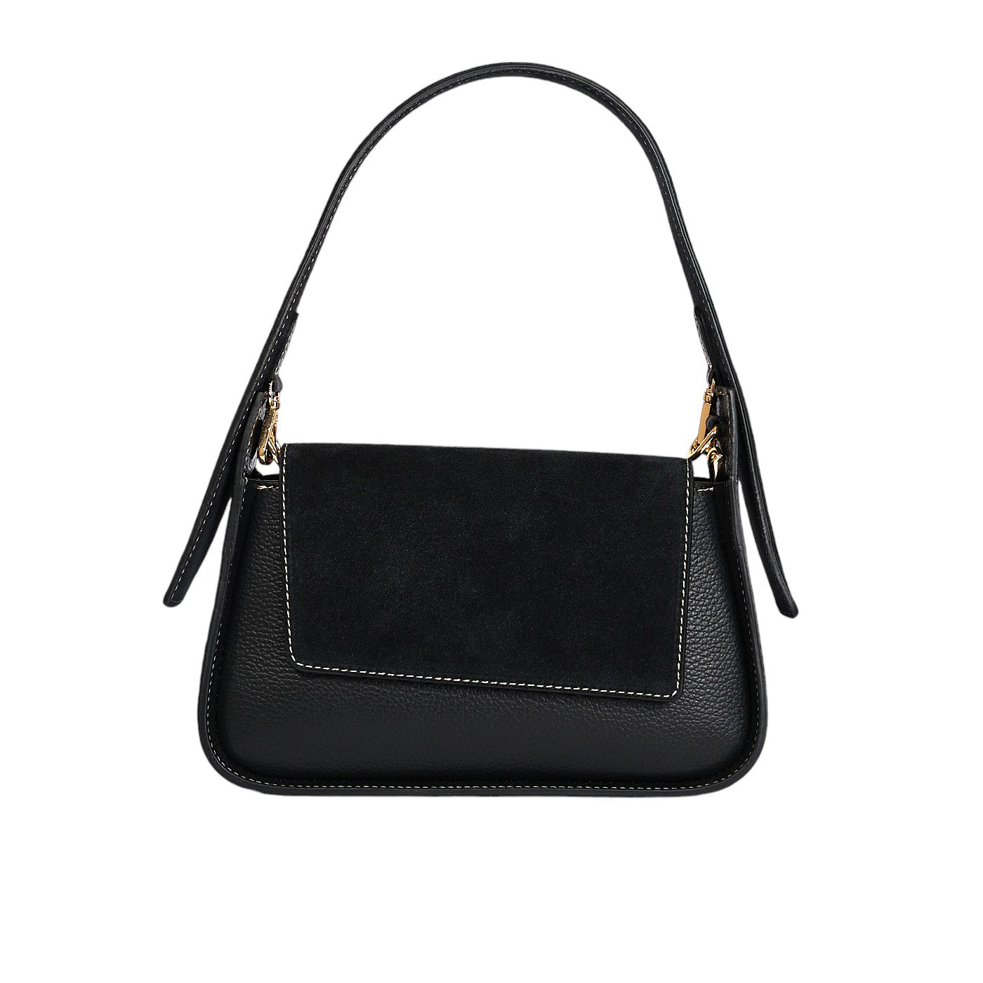 Borsa a spalla da donna in vera pelle di vitello e pelle scamosciata con tracolla regolabile mod. Emma