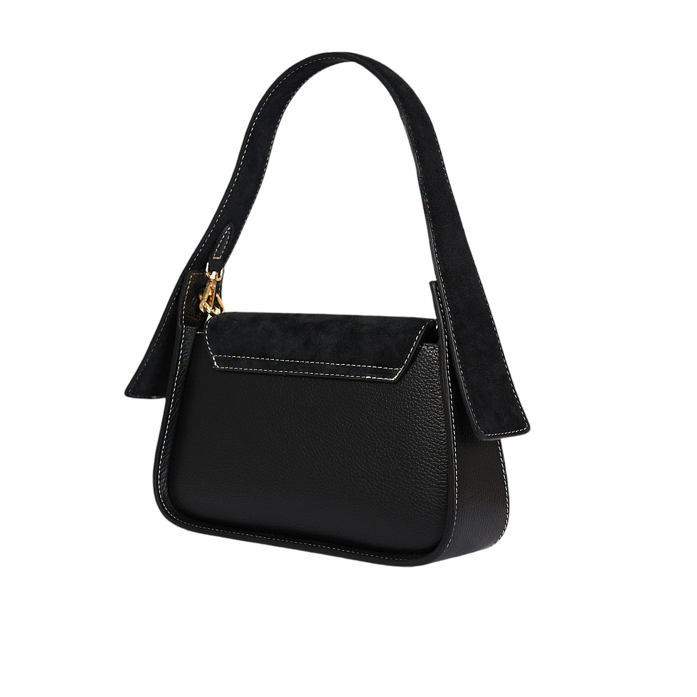 Borsa a spalla da donna in vera pelle di vitello e pelle scamosciata con tracolla regolabile mod. Emma