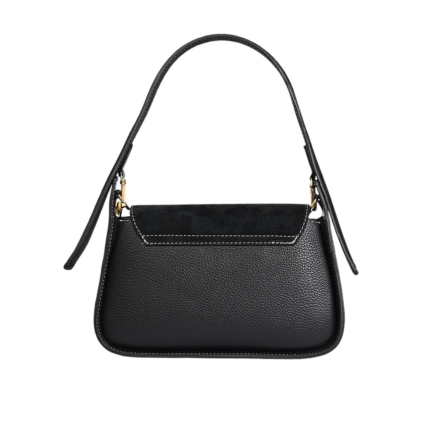 Borsa a spalla da donna in vera pelle di vitello e pelle scamosciata con tracolla regolabile mod. Emma