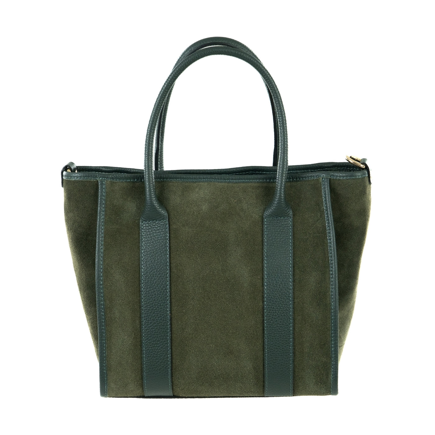 Borsa shopping donna con doppio manico in vera pelle di vitello e in pelle scamosciata con tracolla regolabile mod. Faty