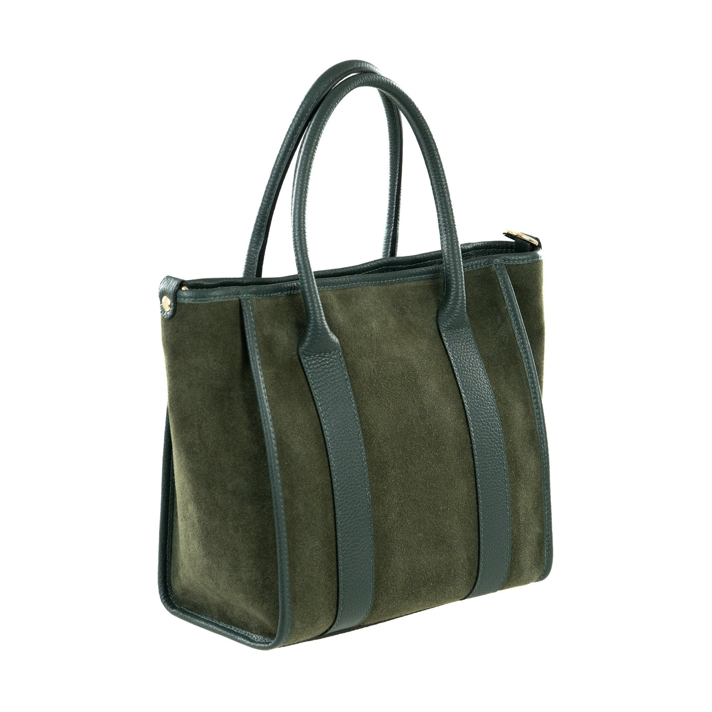 Borsa shopping donna con doppio manico in vera pelle di vitello e in pelle scamosciata con tracolla regolabile mod. Faty