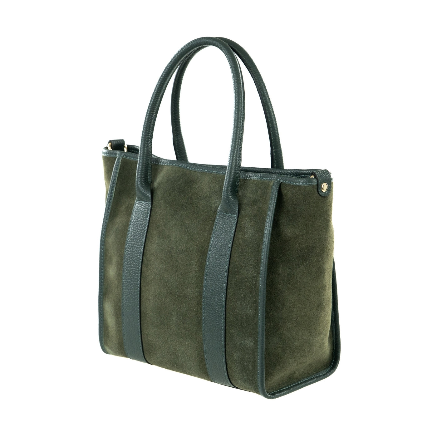 Borsa shopping donna con doppio manico in vera pelle di vitello e in pelle scamosciata con tracolla regolabile mod. Faty