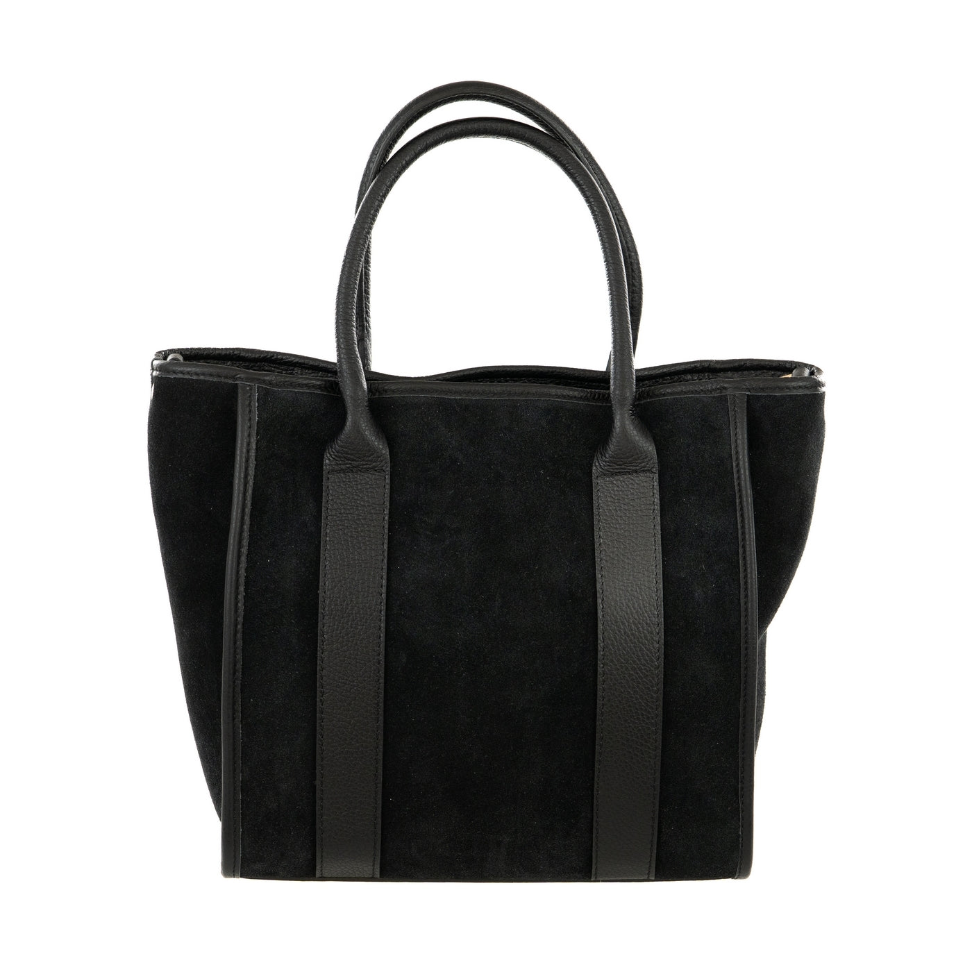 Borsa shopping donna con doppio manico in vera pelle di vitello e in pelle scamosciata con tracolla regolabile mod. Faty