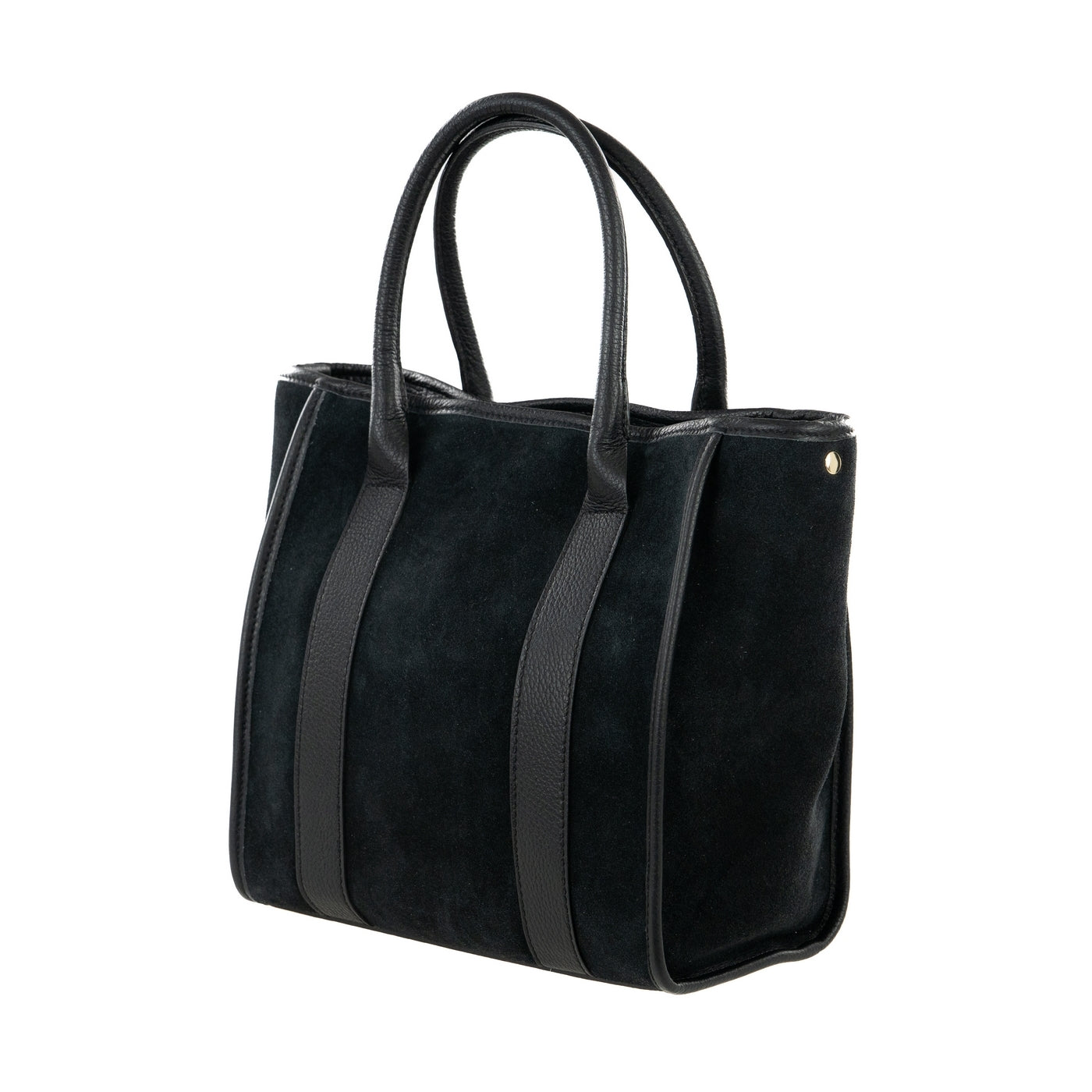 Borsa shopping donna con doppio manico in vera pelle di vitello e in pelle scamosciata con tracolla regolabile mod. Faty