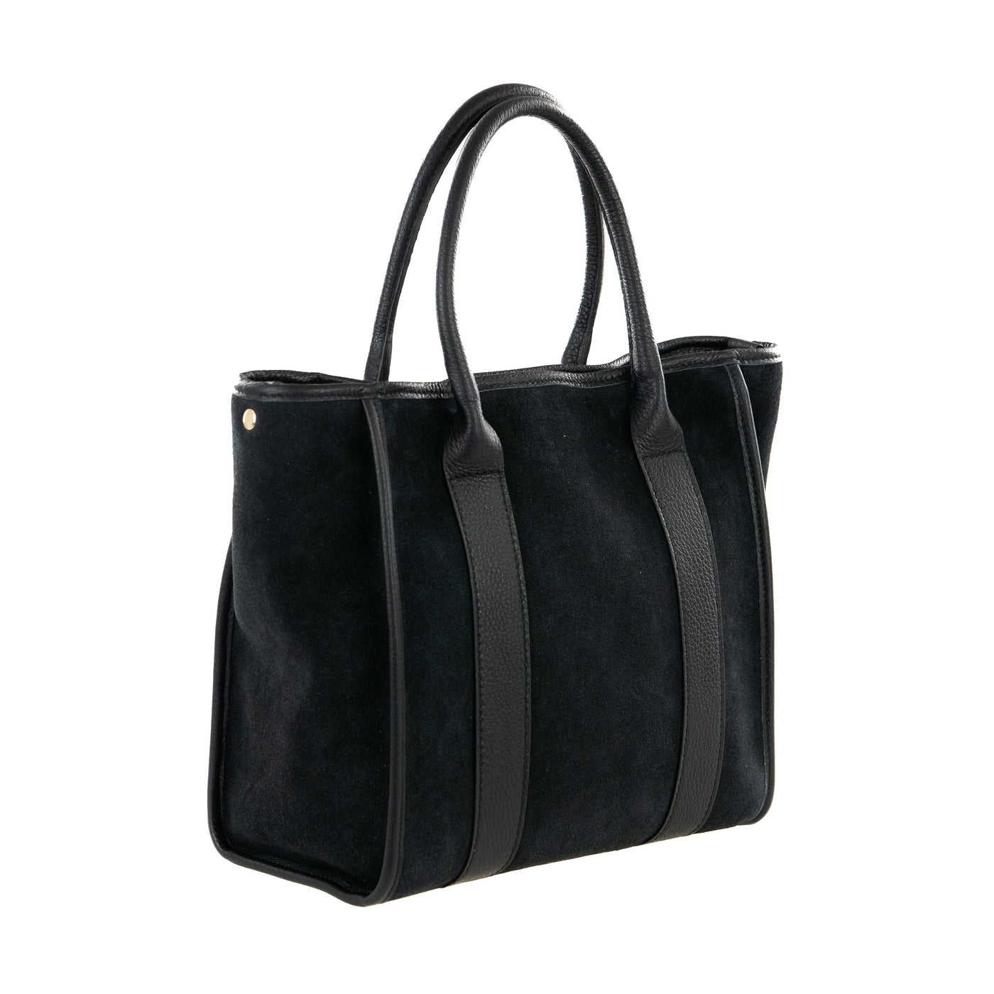 Borsa shopping donna con doppio manico in vera pelle di vitello e in pelle scamosciata con tracolla regolabile mod. Faty