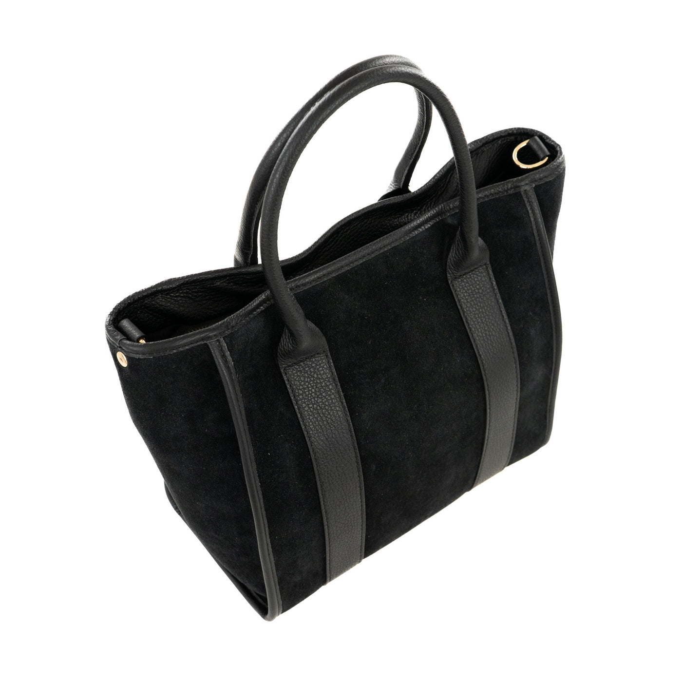 Borsa shopping donna con doppio manico in vera pelle di vitello e in pelle scamosciata con tracolla regolabile mod. Faty