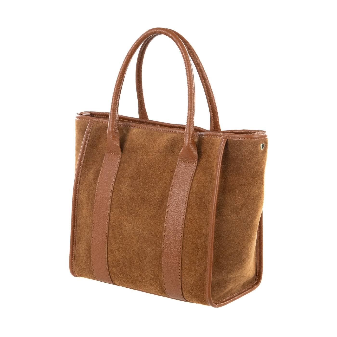 Borsa shopping donna con doppio manico in vera pelle di vitello e in pelle scamosciata con tracolla regolabile mod. Faty