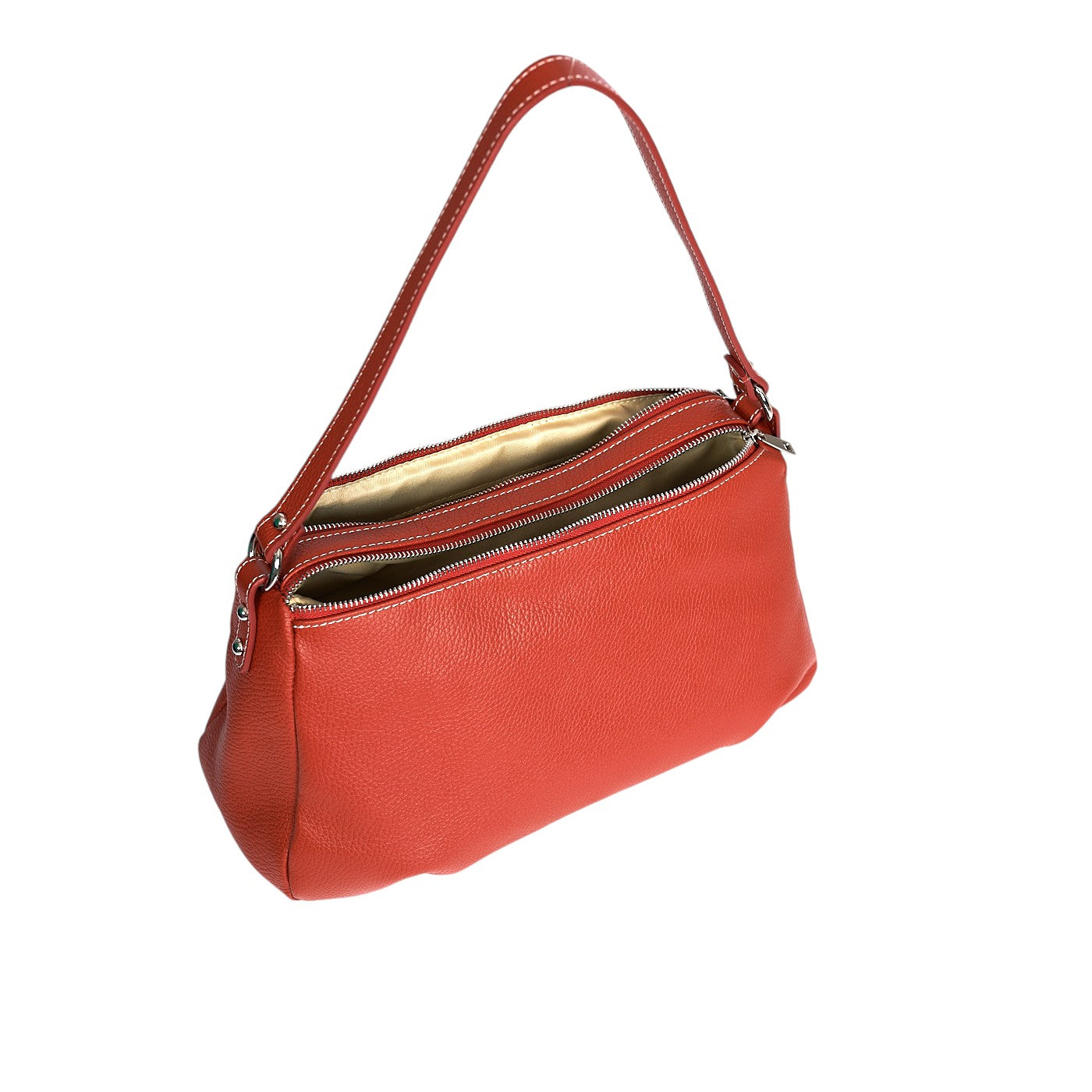 Borsa a spalla da donna in vera pelle con tracolla regolabile mod. Nina