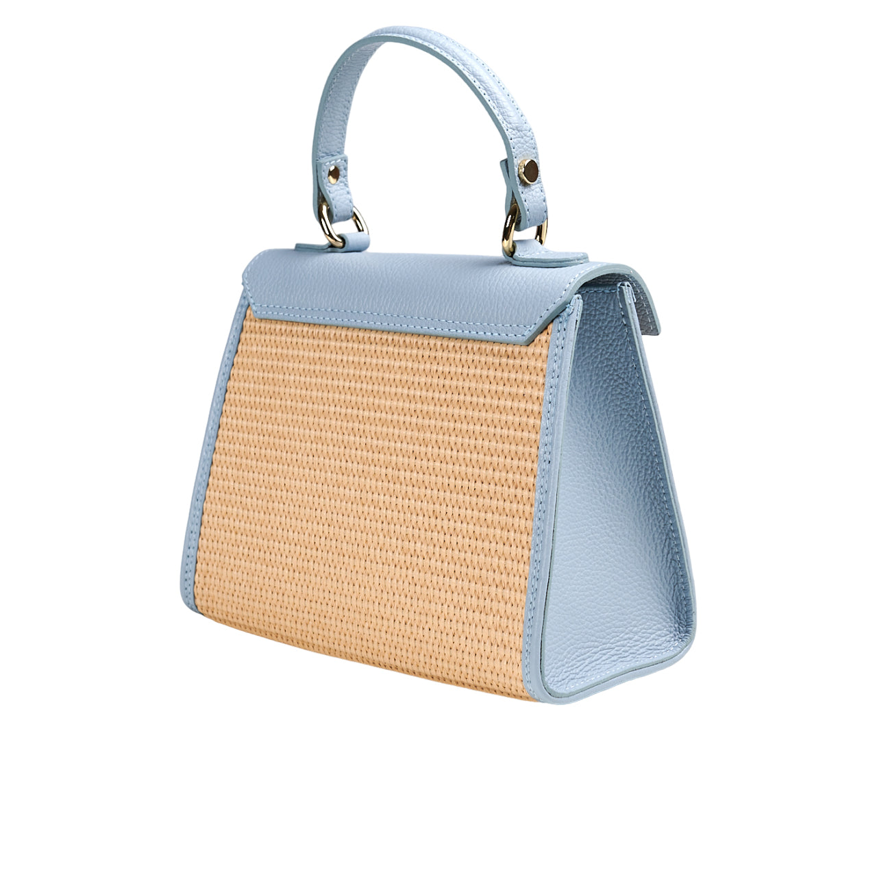 Borsa a spalla donna in vera pelle con tracolla regolabile mod. LILY-RAFIA