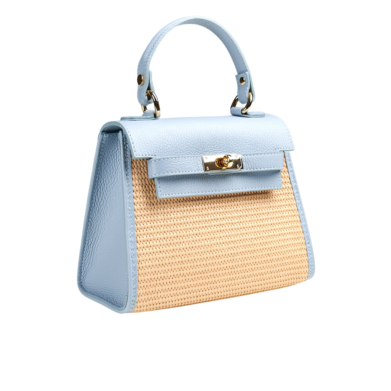 Borsa a spalla donna in vera pelle con tracolla regolabile mod. LILY-RAFIA