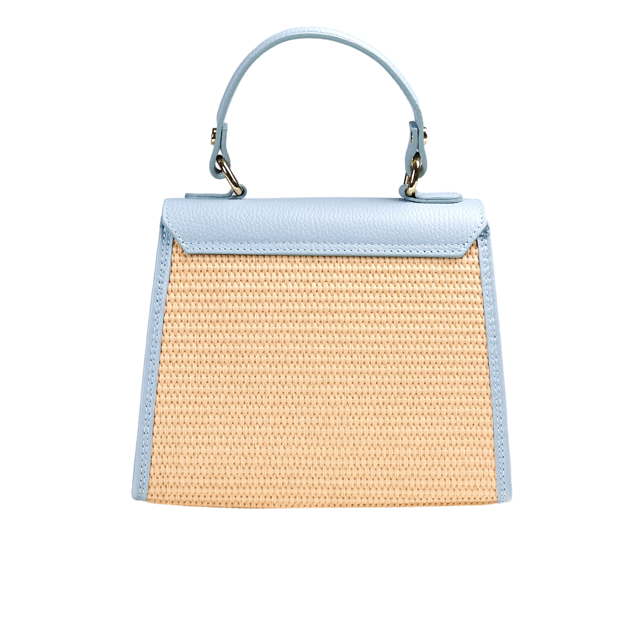 Borsa a spalla donna in vera pelle con tracolla regolabile mod. LILY-RAFIA