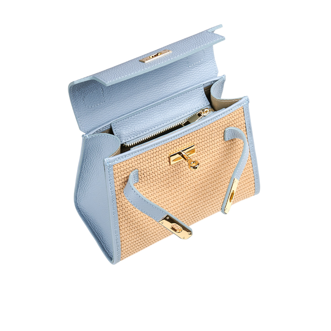 Borsa a spalla donna in vera pelle con tracolla regolabile mod. LILY-RAFIA