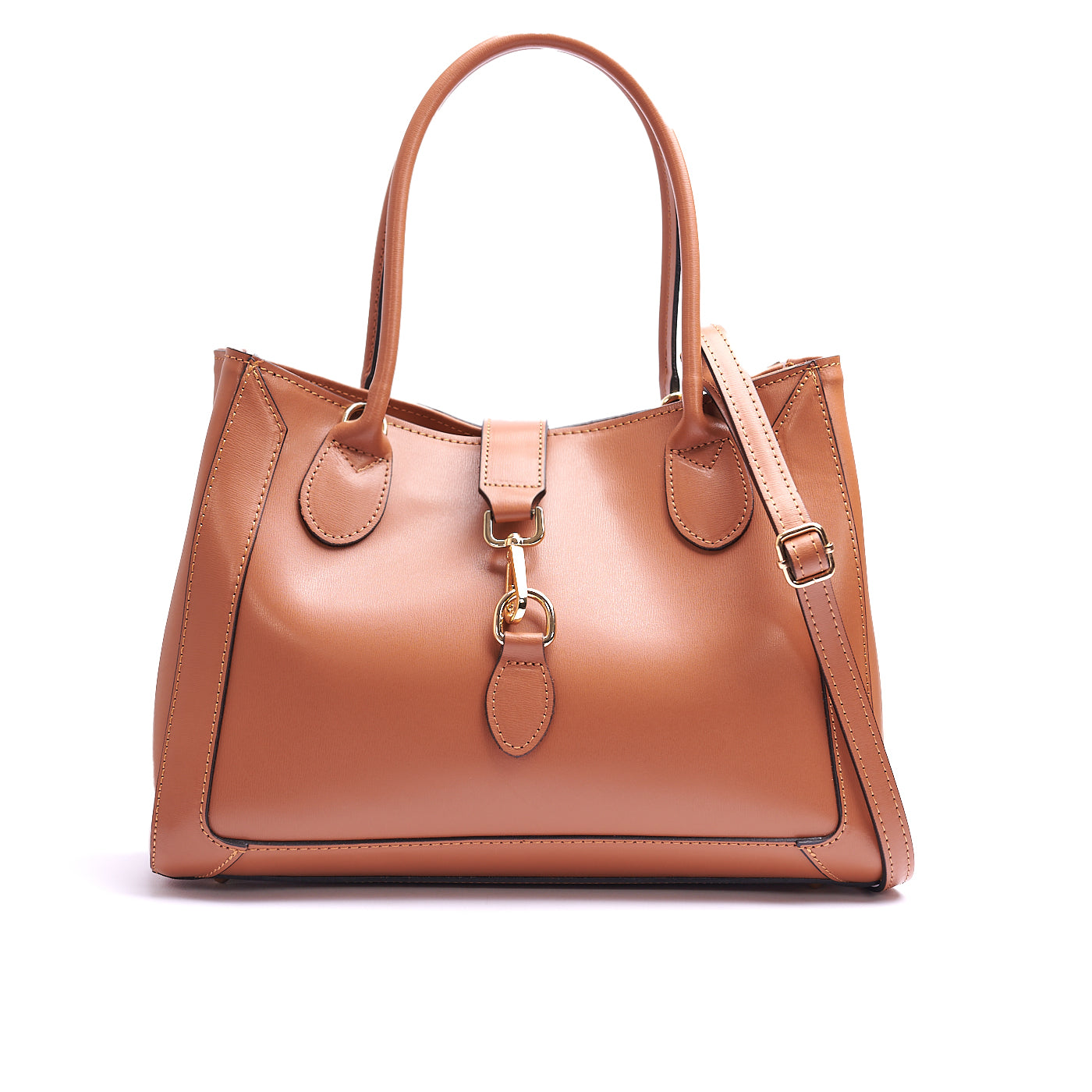 Borsa shopping donna con doppio manico in vera pelle e con tracolla regolabile mod. GINEVRA