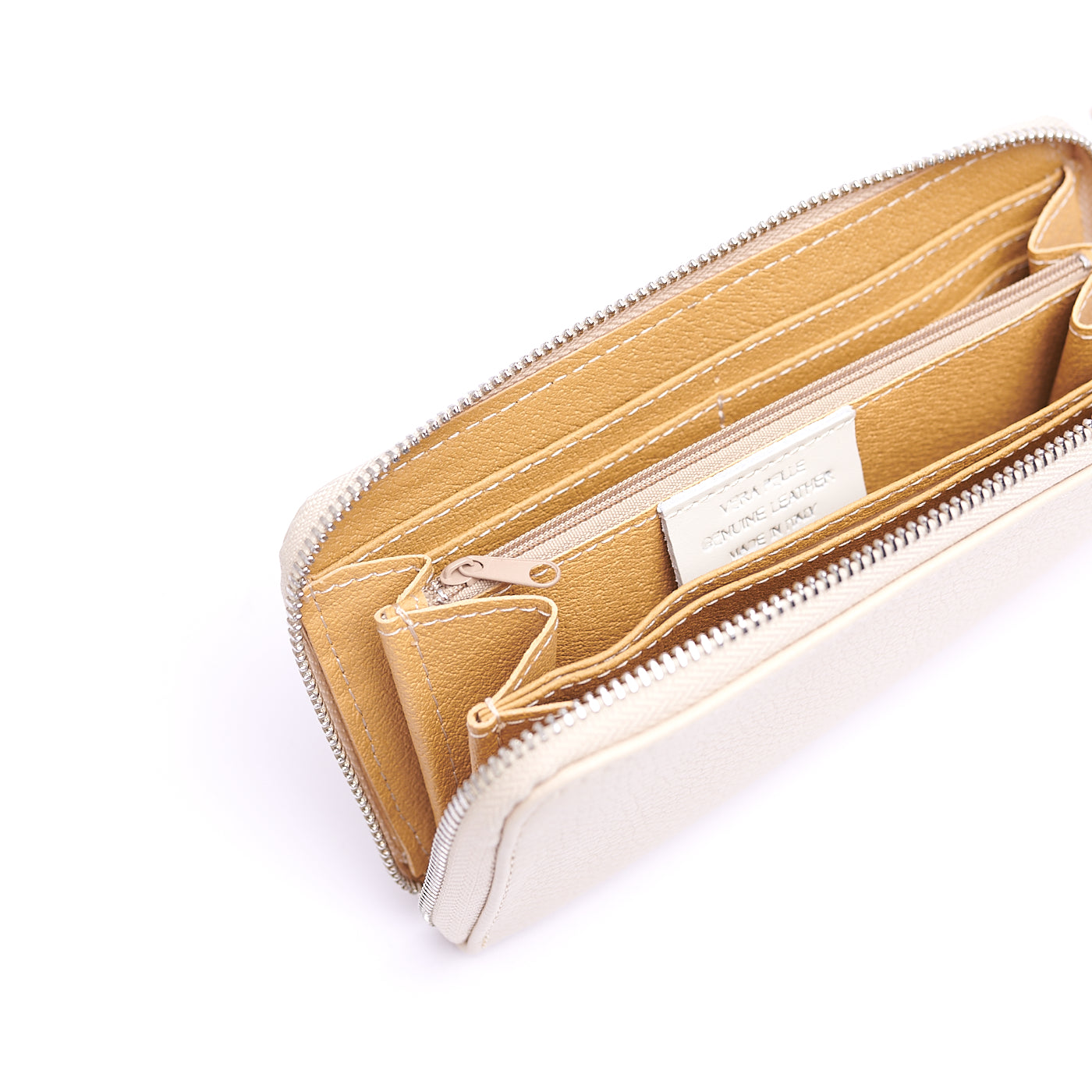 Portafoglio grande Unisex in Vera Pelle Chiusura con zip