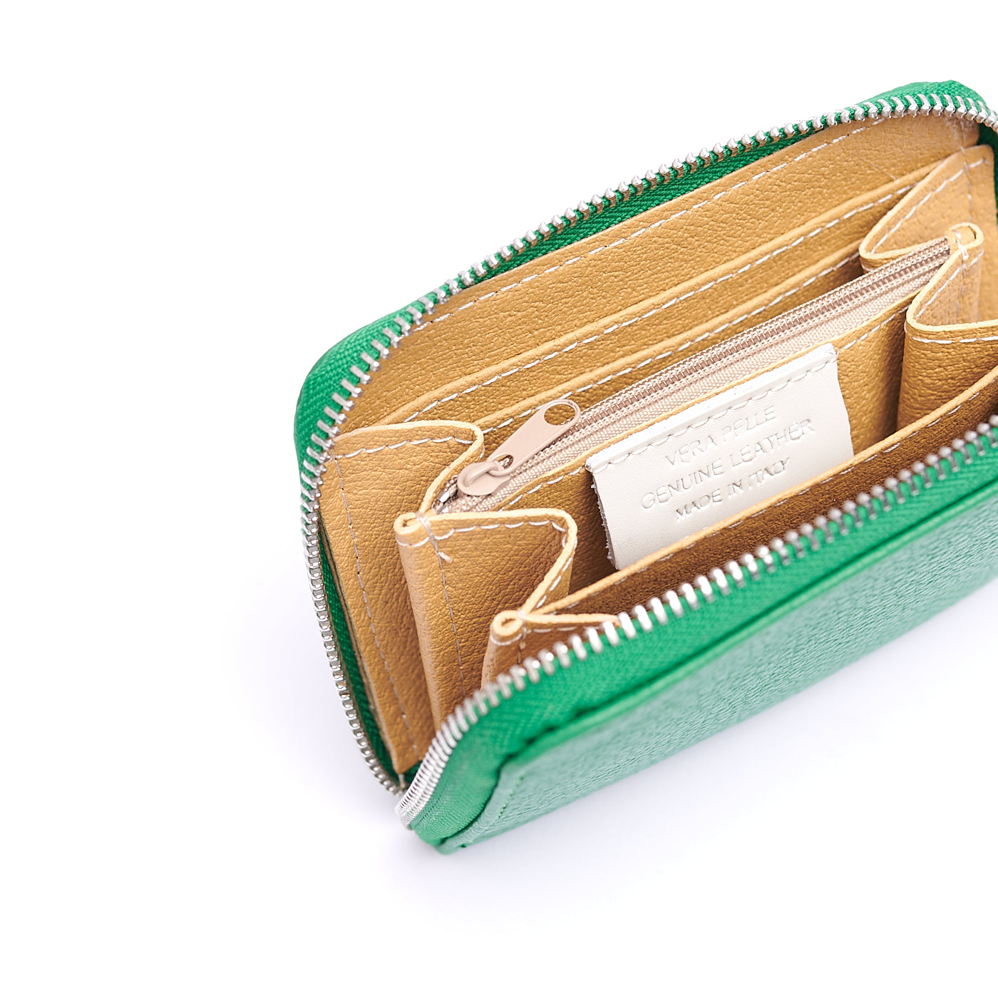 Portafoglio piccolo Unisex in Vera Pelle Chiusura con zip