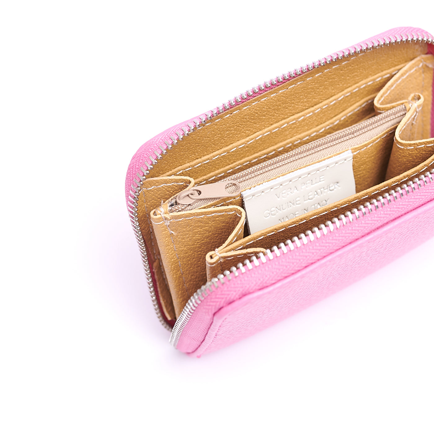 Portafoglio piccolo Unisex in Vera Pelle Chiusura con zip