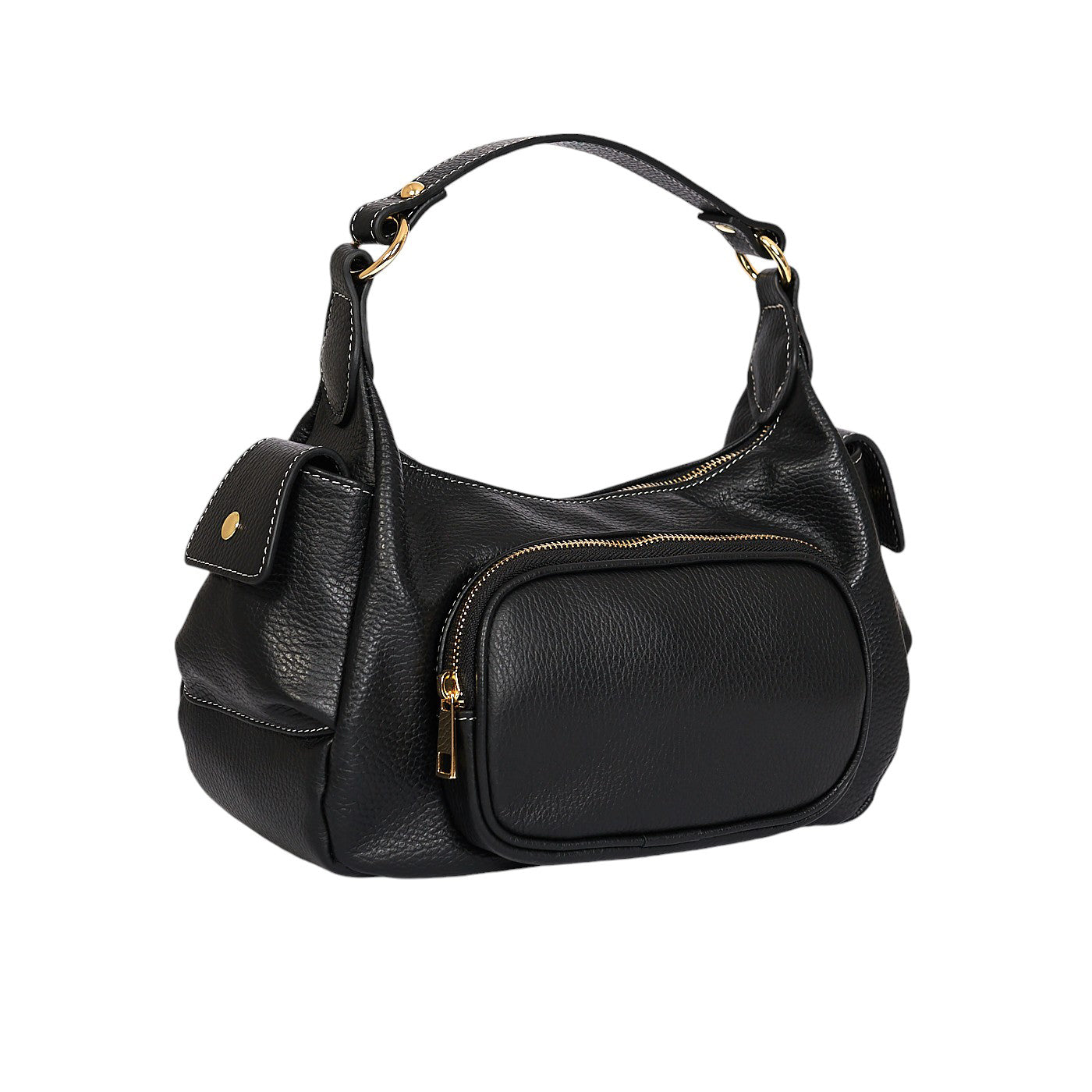 Borsa a spalla da donna in vera pelle di vitello con tracolla regolabile mod. Miranda