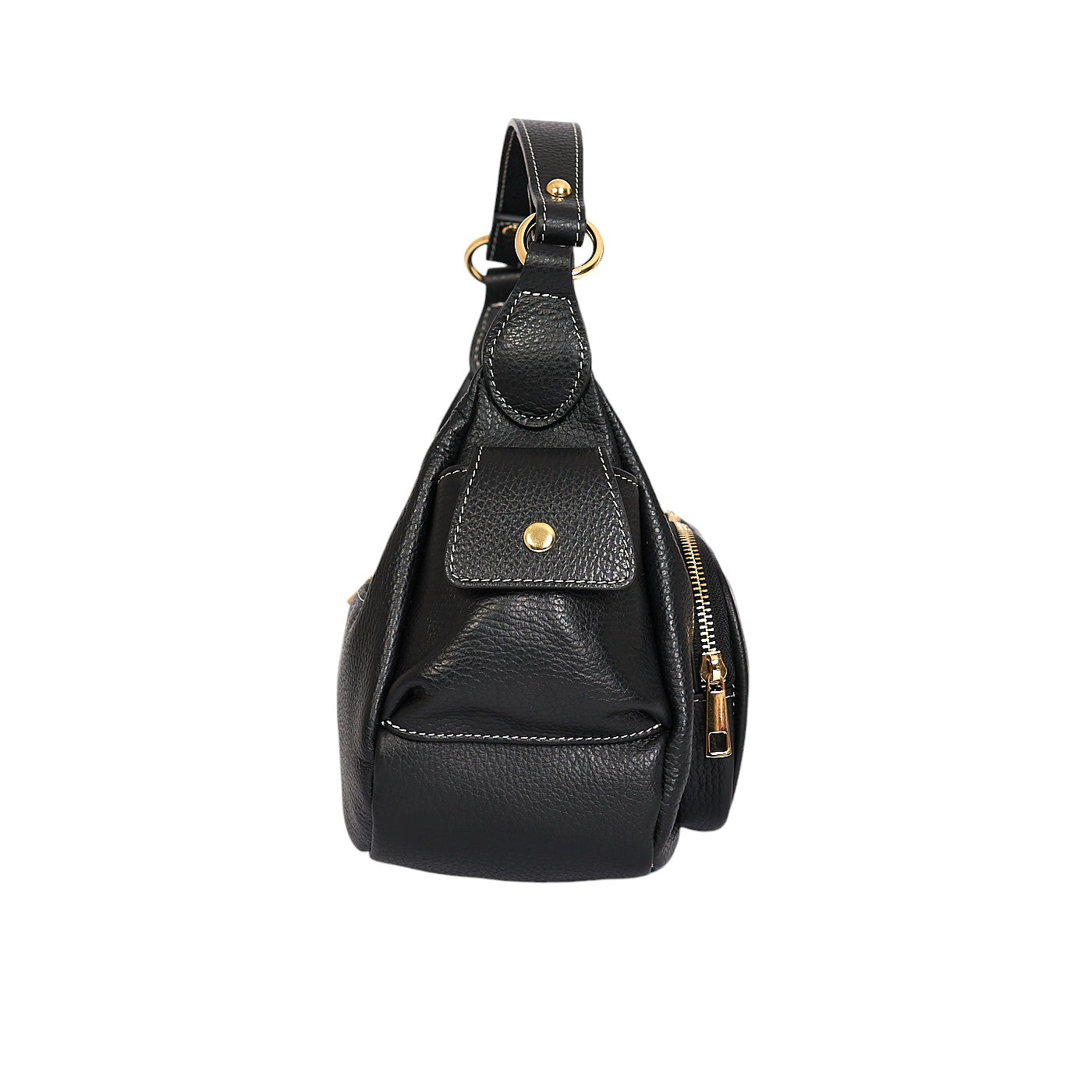 Borsa a spalla da donna in vera pelle di vitello con tracolla regolabile mod. Miranda