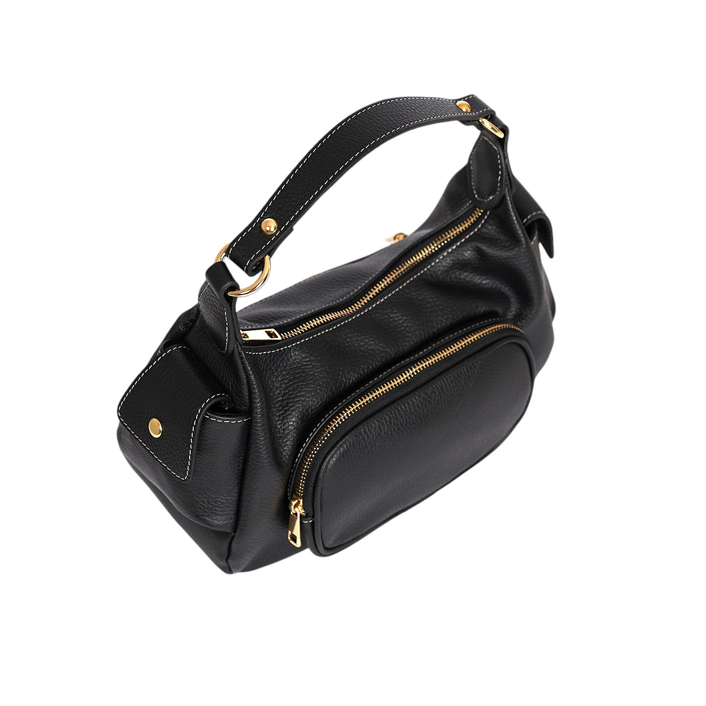 Borsa a spalla da donna in vera pelle di vitello con tracolla regolabile mod. Miranda