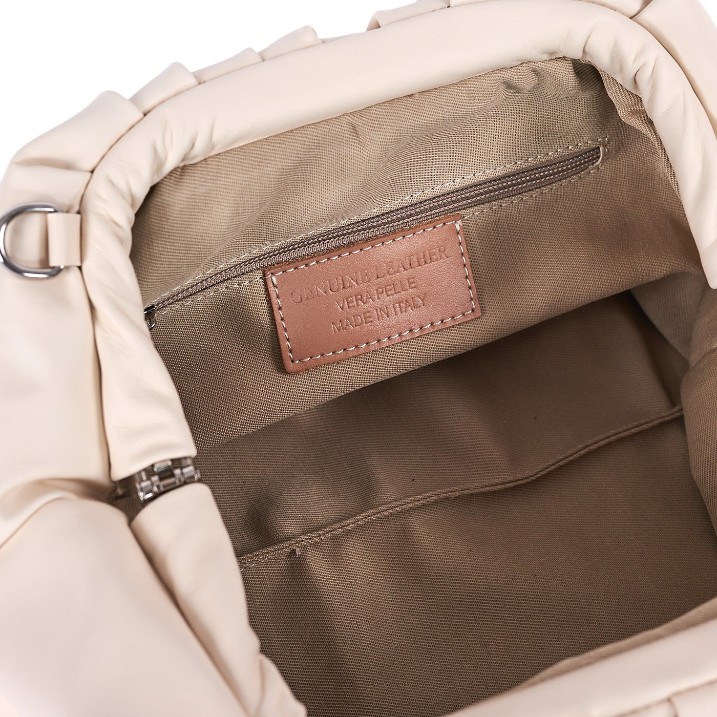 Borsa a mano da donna in vera pelle con tracolla regolabile mod. NUVOLA