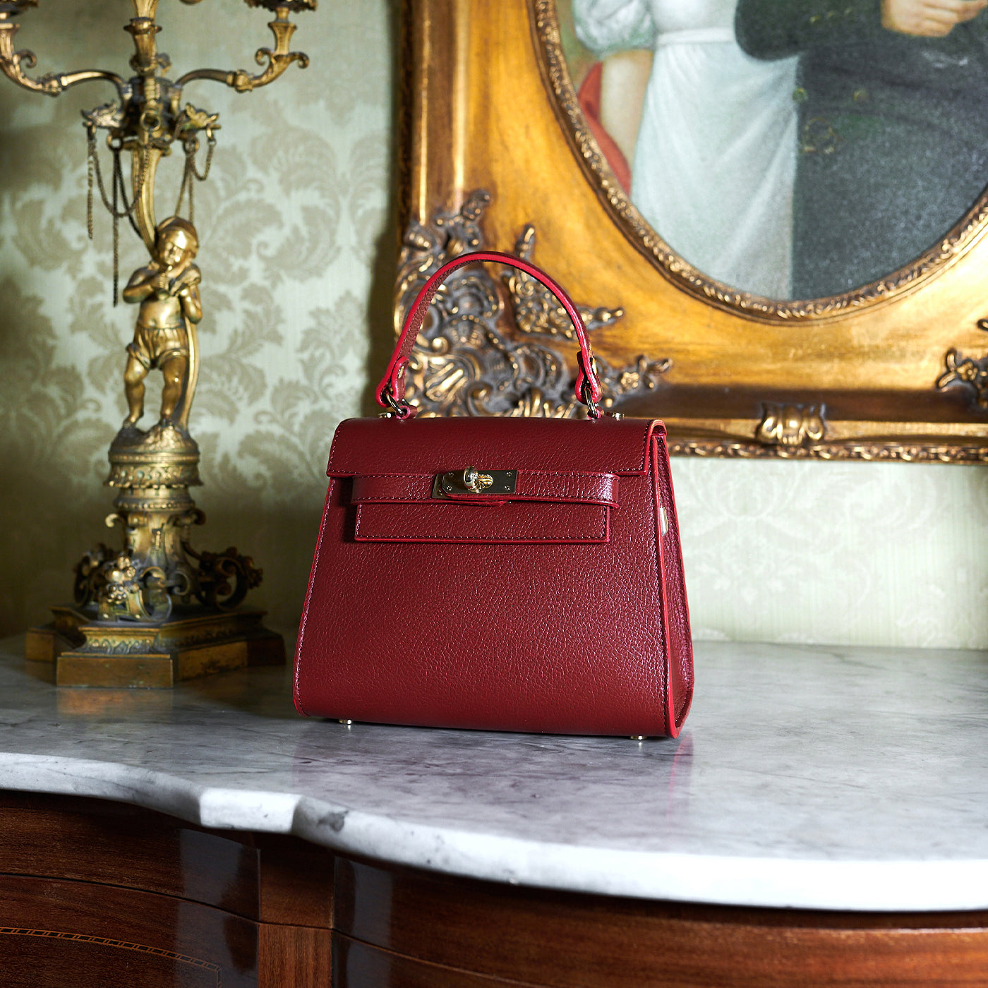 Borsa a spalla donna in vera pelle con tracolla regolabile mod. LILY