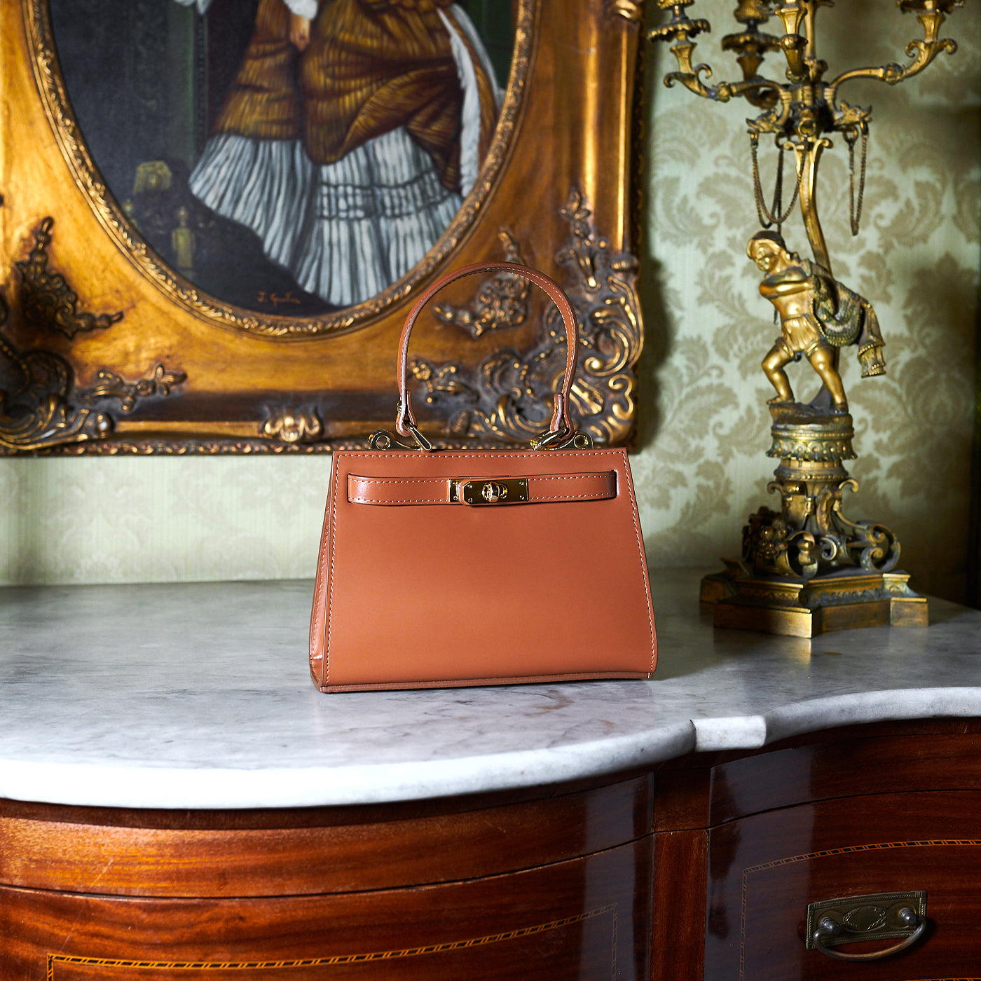 Borsa a spalla da donna in vera pelle con tracolla regolabile mod. DAISY