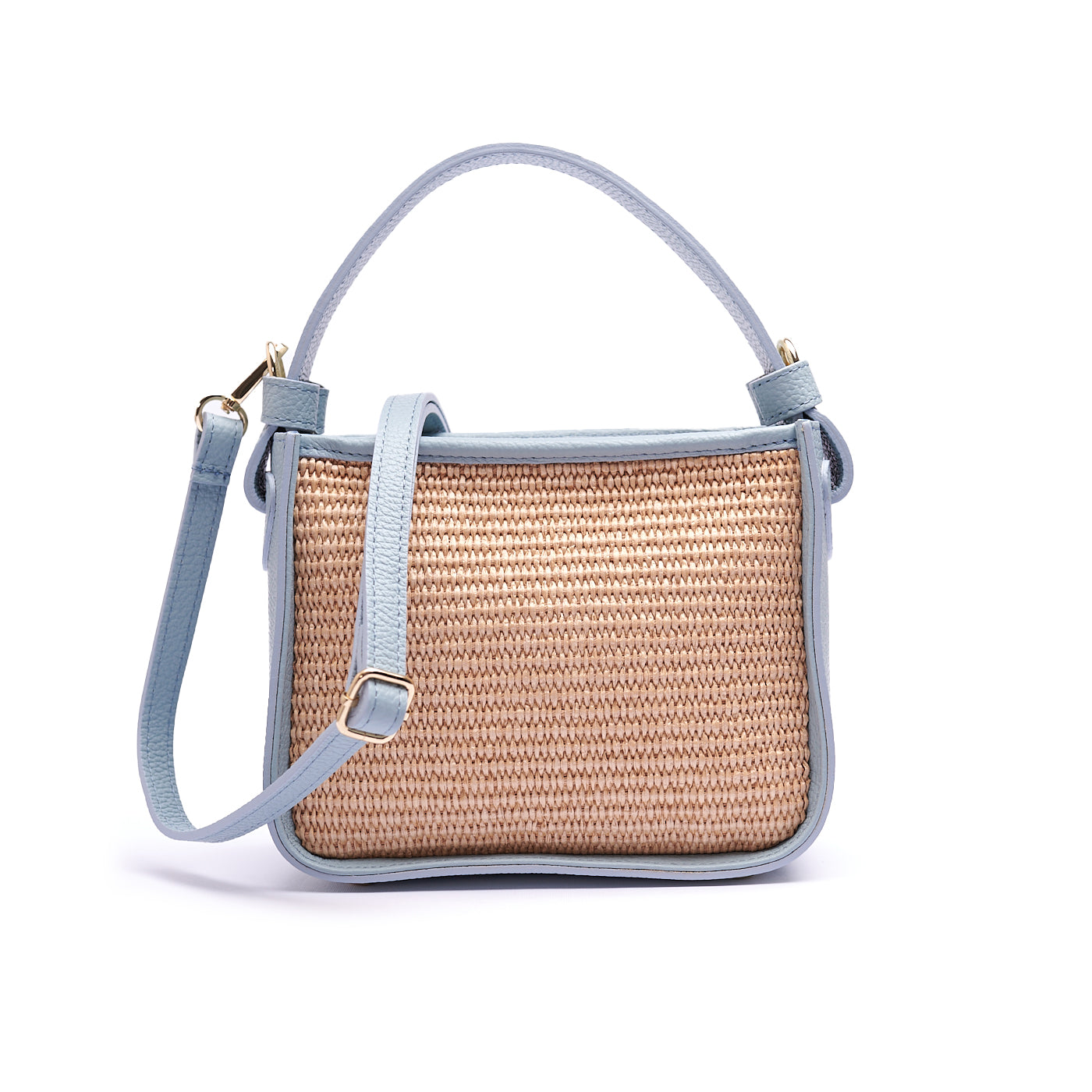 BORSA A SPALLA DA DONNA IN VERA PELLE E RAFIA CON TRACOLLA REGOLABILE MOD. CLARA-RAFIA