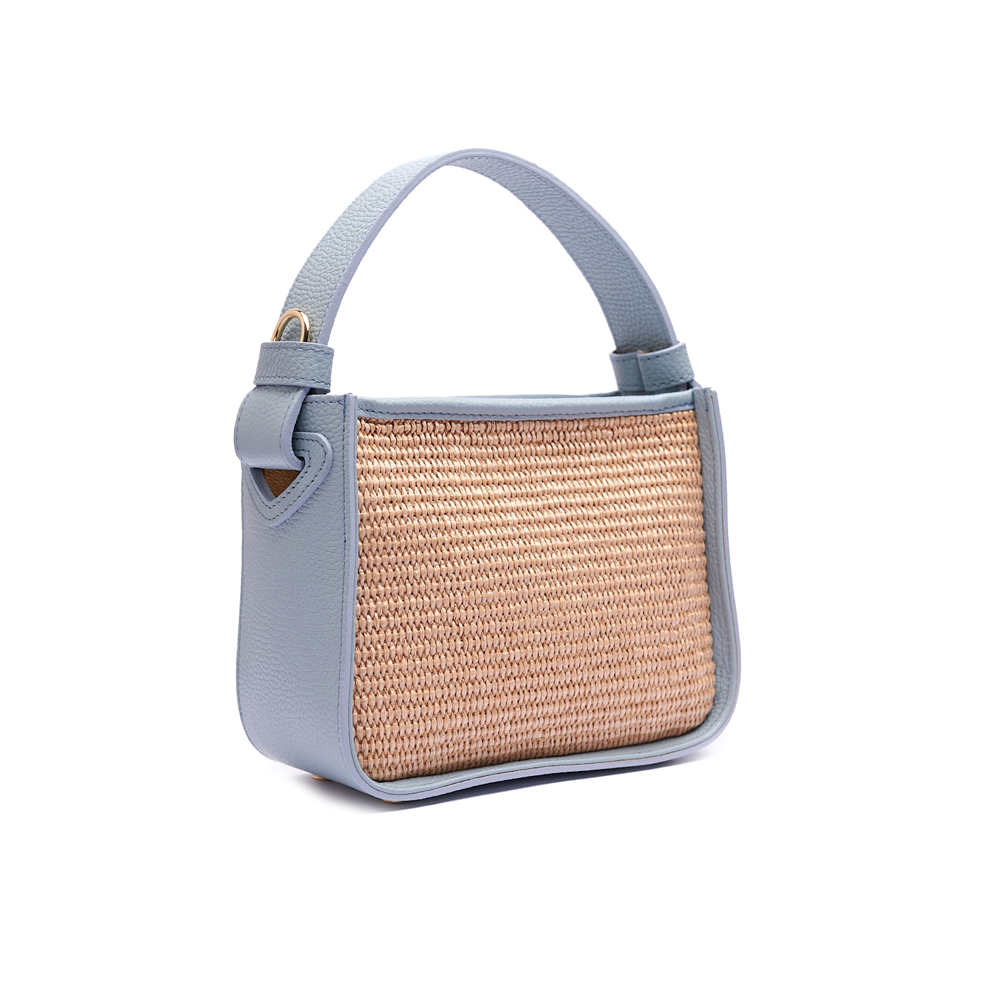 BORSA A SPALLA DA DONNA IN VERA PELLE E RAFIA CON TRACOLLA REGOLABILE MOD. CLARA-RAFIA