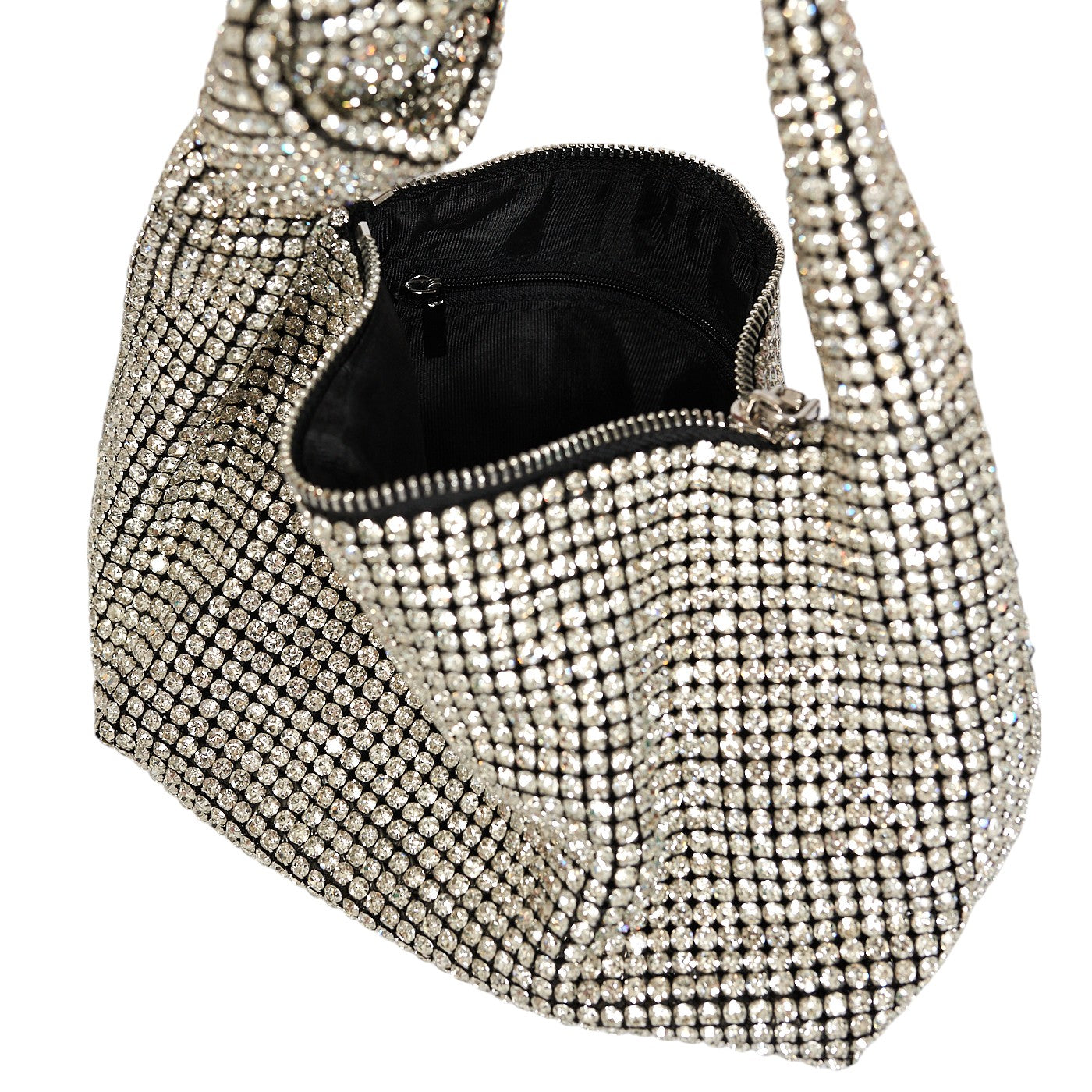 Borsa a mano da donna in poliestere con cristalli mod. Diamond