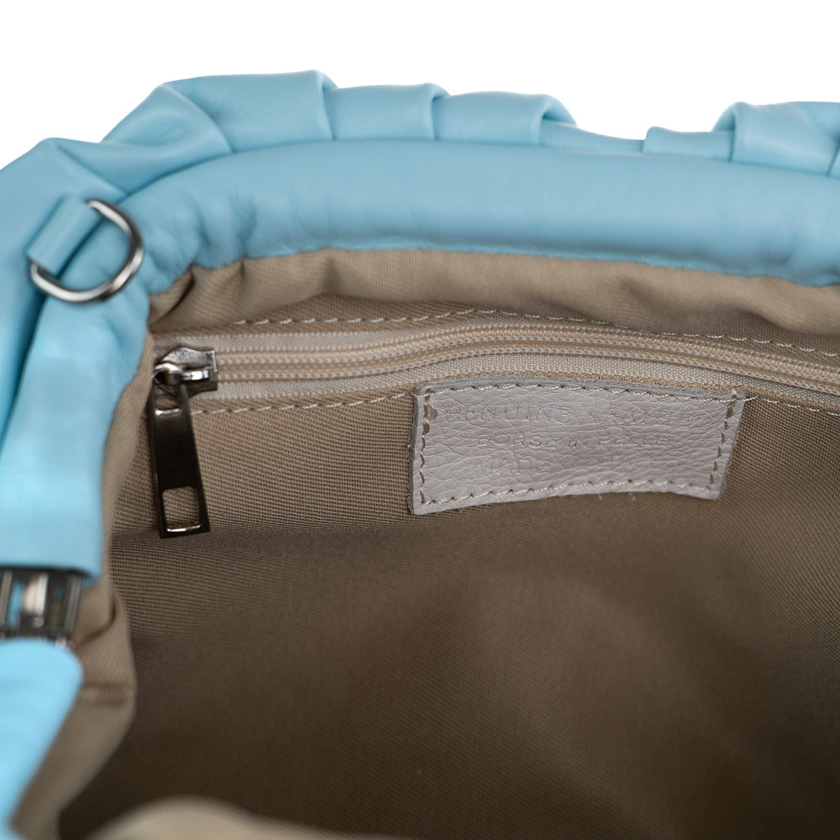 Borsa a mano da donna in vera pelle con tracolla regolabile mod. NUVOLA