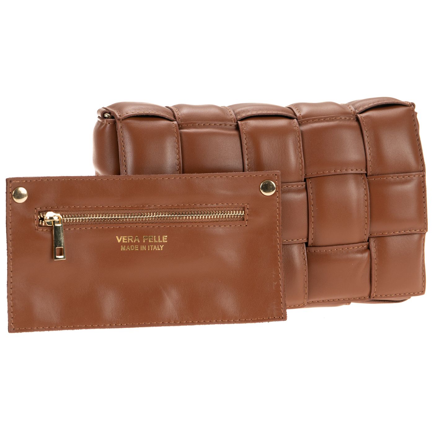 Borsa a spalla da donna in vera pelle con tracolla regolabile mod. FLORA