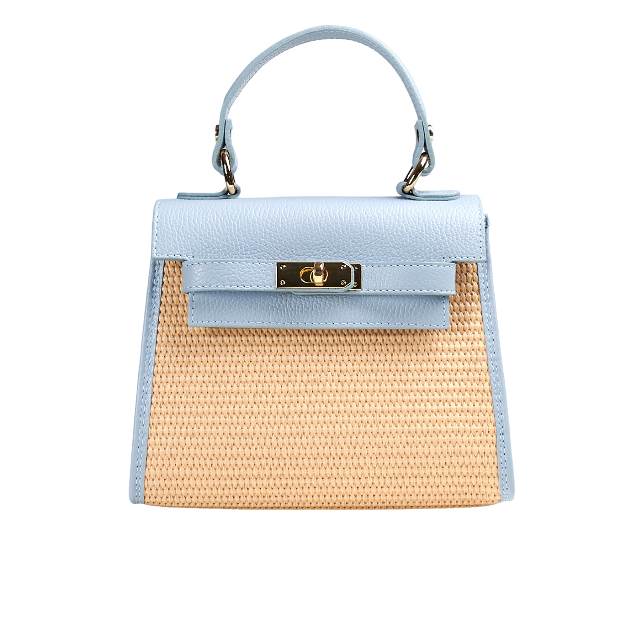 Borsa a spalla donna in vera pelle con tracolla regolabile mod. LILY-RAFIA